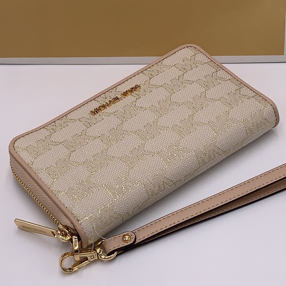 MICHAEL KORS LARGE FLAT MULTIFUNCTIONAL PHONE CASE WALLET NATURAL MULTI COLOR - Picture 10 of 14